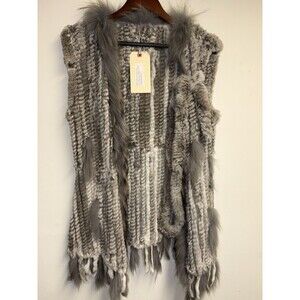 NWT Dolce Cabo Rabbit & Raccoon Fur Vest Size Medium